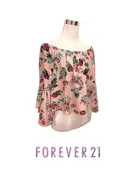 Peach Floral Off The Shoulder Top